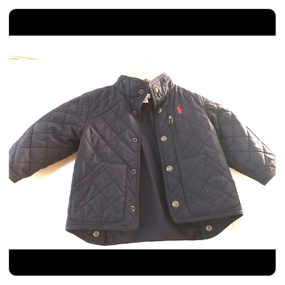 Navy Blue Quilted Ralph Lauren Boys coat 18M - Picture 1 of 6